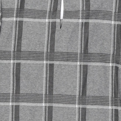 Dorothy Perkins Womens Grey Plaid Polyester Shift Size 16 Round Neck Button