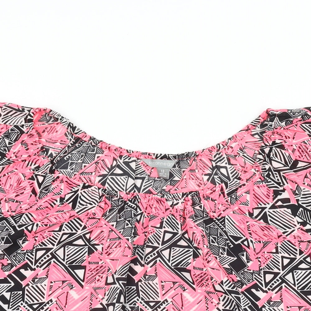 Womens UK Size 12 Suzanne Grae Pink Basic Blouse