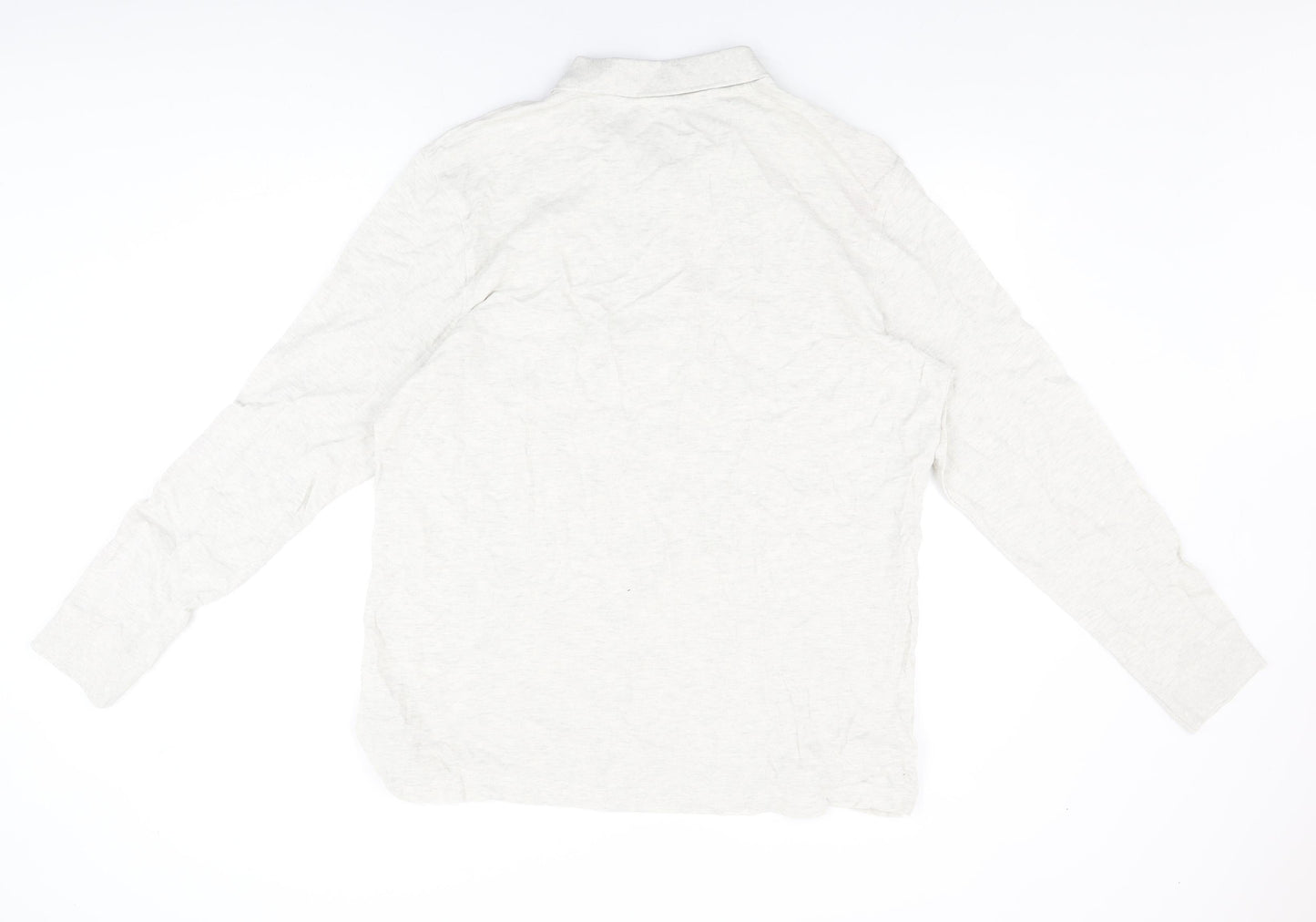 Marks and Spencer Mens Grey Cotton Polo Size XL Collared Button