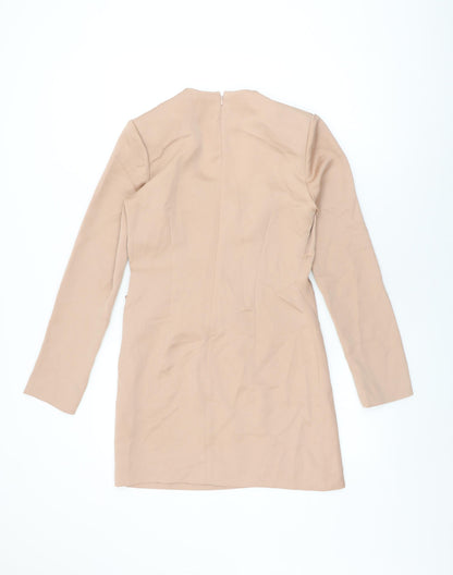 AQ/AQ Womens Pink Polyester Mini Size 10 Square Neck Zip