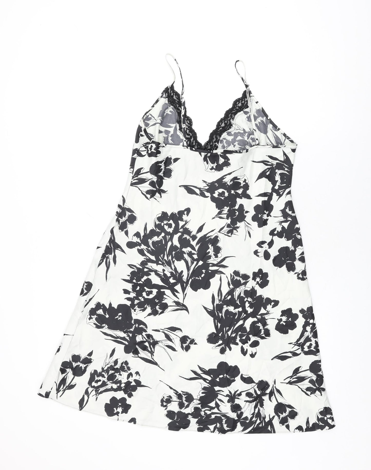 Marks and Spencer Womens White Floral Polyester Top Dress Size 14