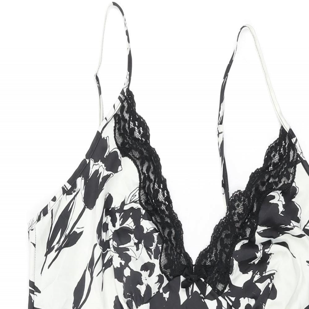 Marks and Spencer Womens White Floral Polyester Top Dress Size 14