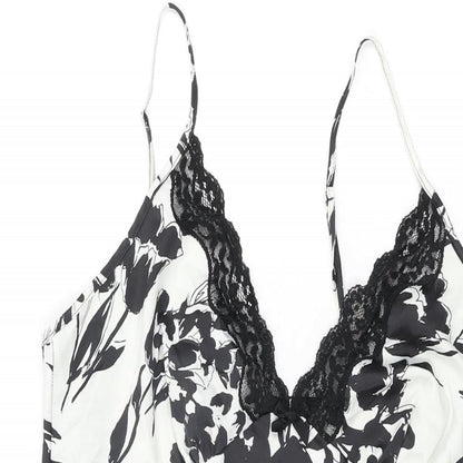 Marks and Spencer Womens White Floral Polyester Top Dress Size 14
