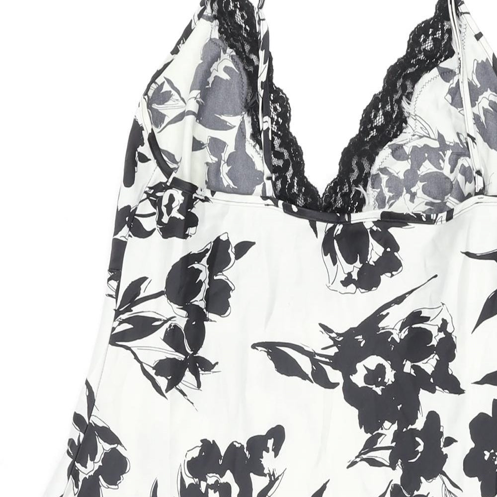 Marks and Spencer Womens White Floral Polyester Top Dress Size 14