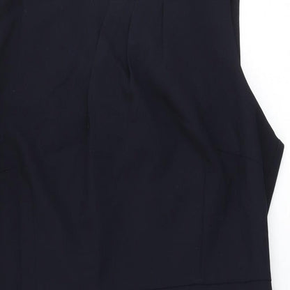 Dorothy Perkins Womens Blue Polyester Bodycon Size 16 Boat Neck Zip