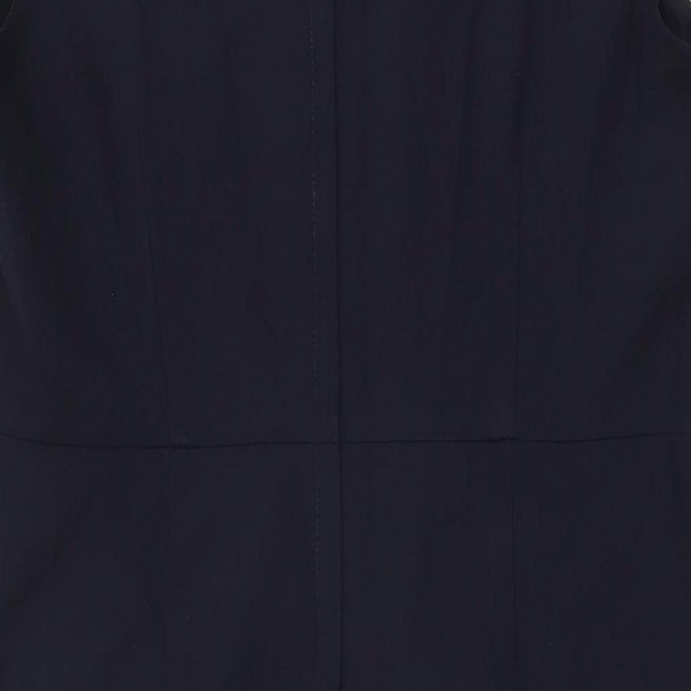 Dorothy Perkins Womens Blue Polyester Bodycon Size 16 Boat Neck Zip