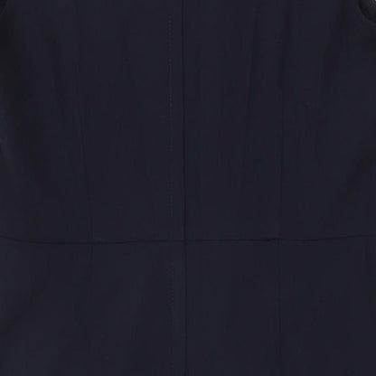 Dorothy Perkins Womens Blue Polyester Bodycon Size 16 Boat Neck Zip