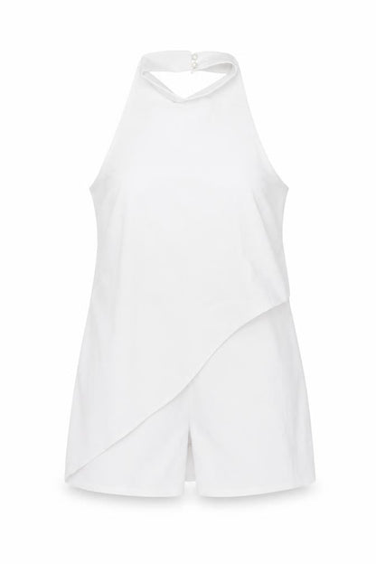 Womens UK Size 14 PRETTYLITTLETHING One-Piece White Playsuit