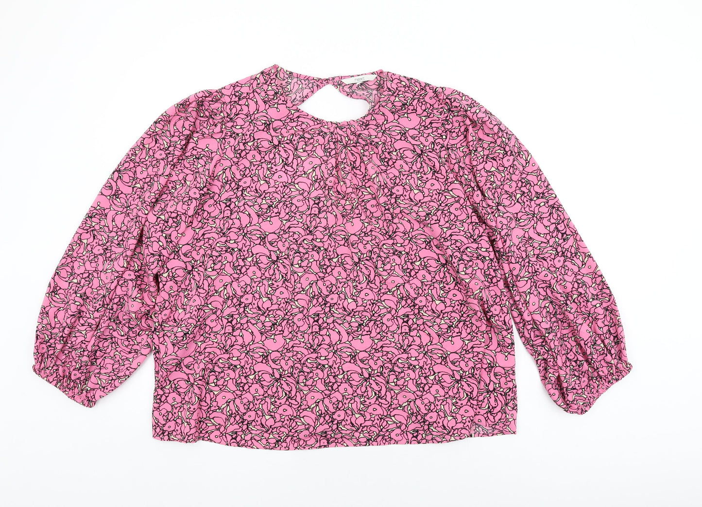 Womens UK Size L NEXT Pink Basic Blouse