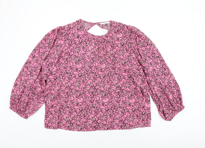 Womens UK Size L NEXT Pink Basic Blouse
