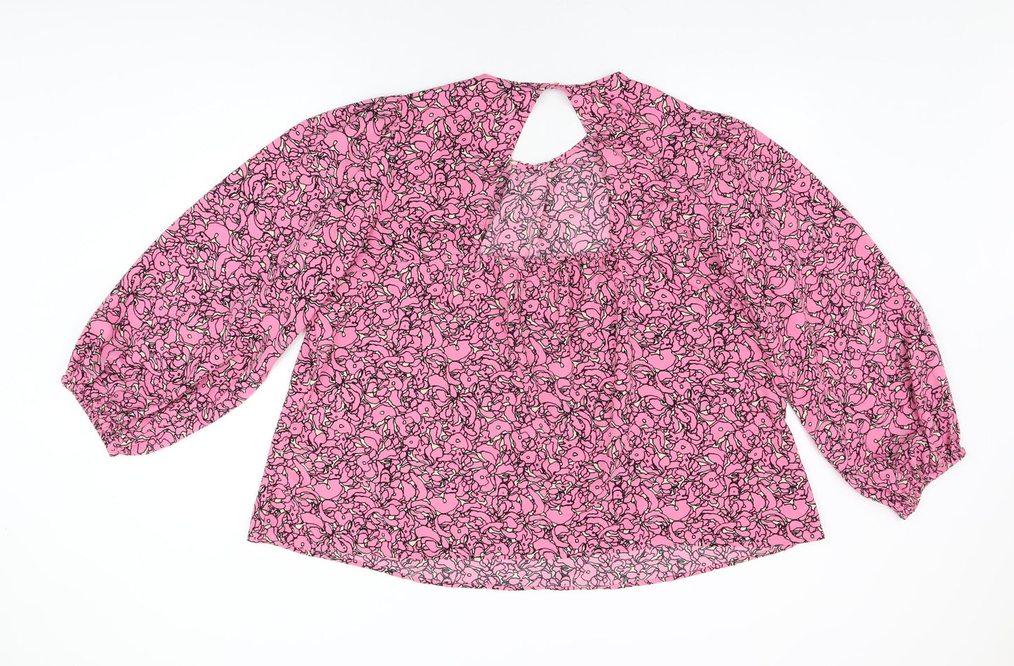 Womens UK Size L NEXT Pink Basic Blouse