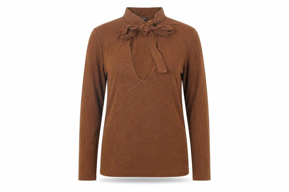 Womens UK Size S Sparkle & Fade Brown Basic T-Shirt