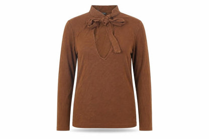 Womens UK Size S Sparkle & Fade Brown Basic T-Shirt