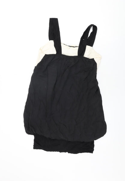 New York Laundry Womens Black Viscose Shift Size 12 Square Neck Pullover