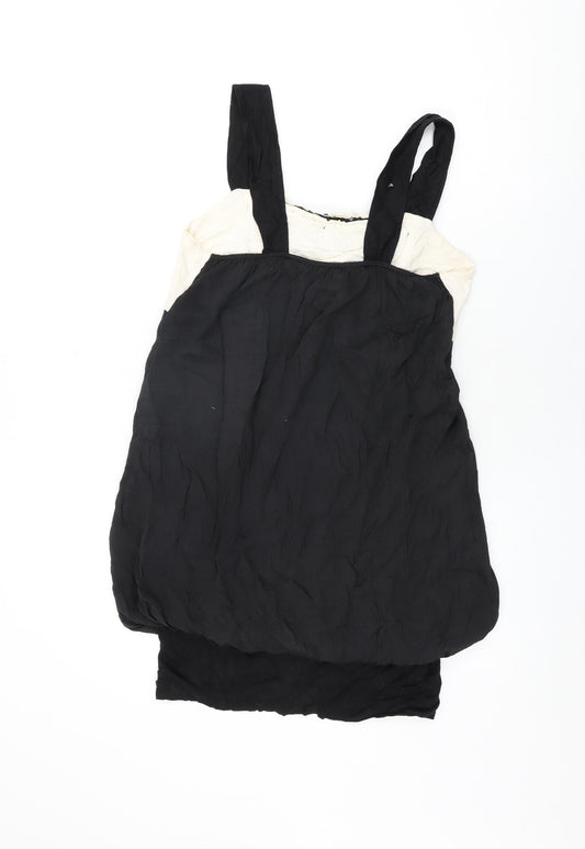 New York Laundry Womens Black Viscose Shift Size 12 Square Neck Pullover