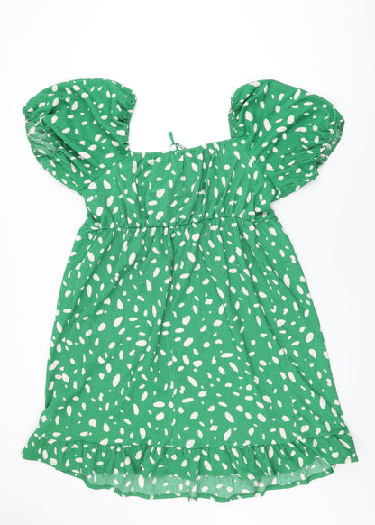 Dorothy Perkins Womens Green Polka Dot Polyester Shift Size 18 Sweetheart Pullover