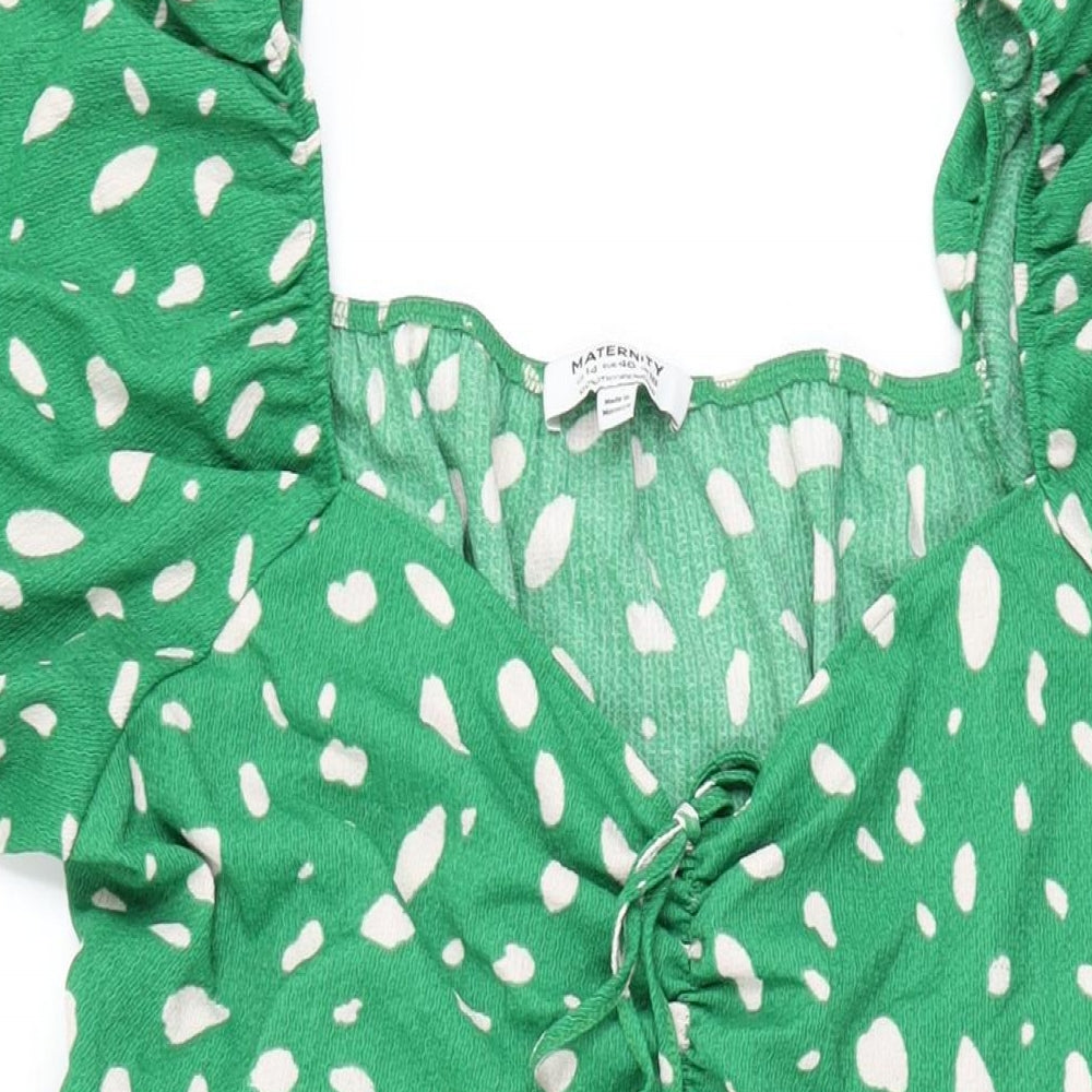 Dorothy Perkins Womens Green Polka Dot Polyester Shift Size 18 Sweetheart Pullover