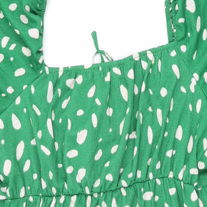 Dorothy Perkins Womens Green Polka Dot Polyester Shift Size 18 Sweetheart Pullover