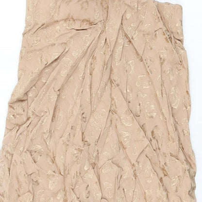 ASOS Womens Beige Animal Print Viscose Flare Skirt Size 10