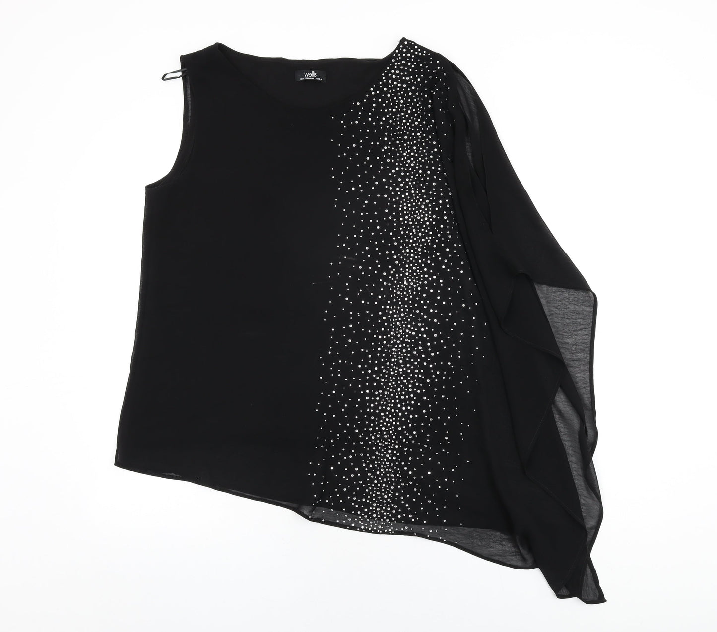Womens UK Size M Wallis Black Basic Blouse