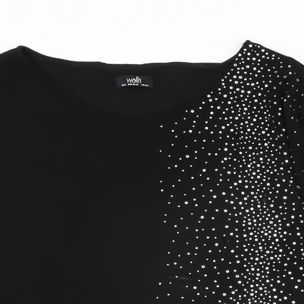 Womens UK Size M Wallis Black Basic Blouse