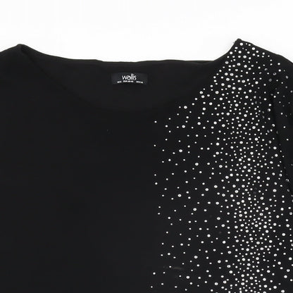 Womens UK Size M Wallis Black Basic Blouse