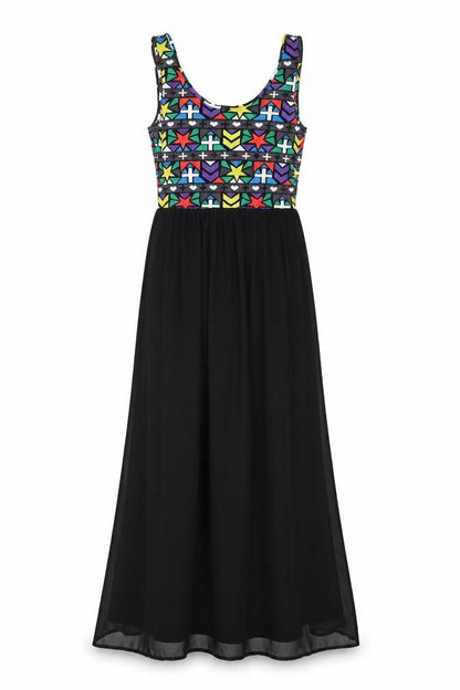 H&M Womens Multicoloured Geometric Cotton Maxi Size 8 Round Neck Pullover