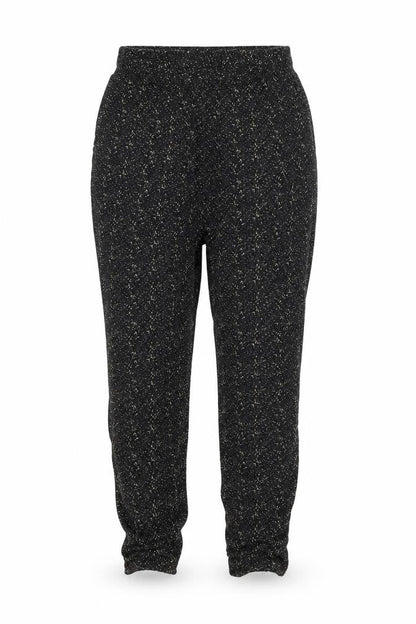 Second Female Womens Black Geometric Viscose Trousers Size L L27 in Regular
