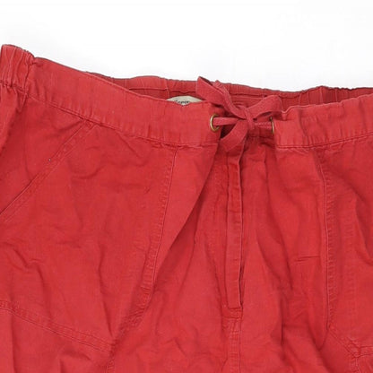 TSW Sportswear Womens Red Linen Swing Skirt Size 26 Zip