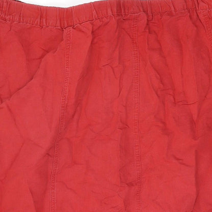 TSW Sportswear Womens Red Linen Swing Skirt Size 26 Zip