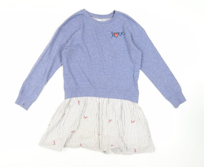 Gap Girls Blue Cotton Tunic Sweatshirt Size 10 Years Pullover