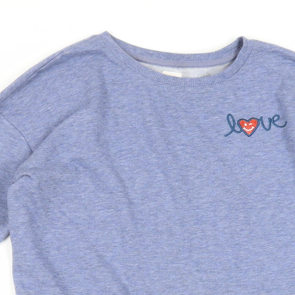 Gap Girls Blue Cotton Tunic Sweatshirt Size 10 Years Pullover