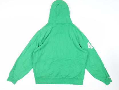 Fred &Boston Mens Green Cotton Pullover Hoodie Size L - Pockets