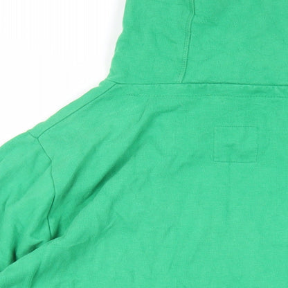 Fred &Boston Mens Green Cotton Pullover Hoodie Size L - Pockets