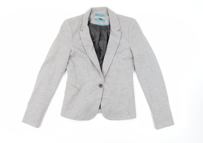 Bershka Womens Grey Jacket Blazer Size M Button