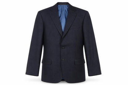 Marks & Spencer Mens Blue Striped Polyester Jacket Suit Jacket Size 38 Regular