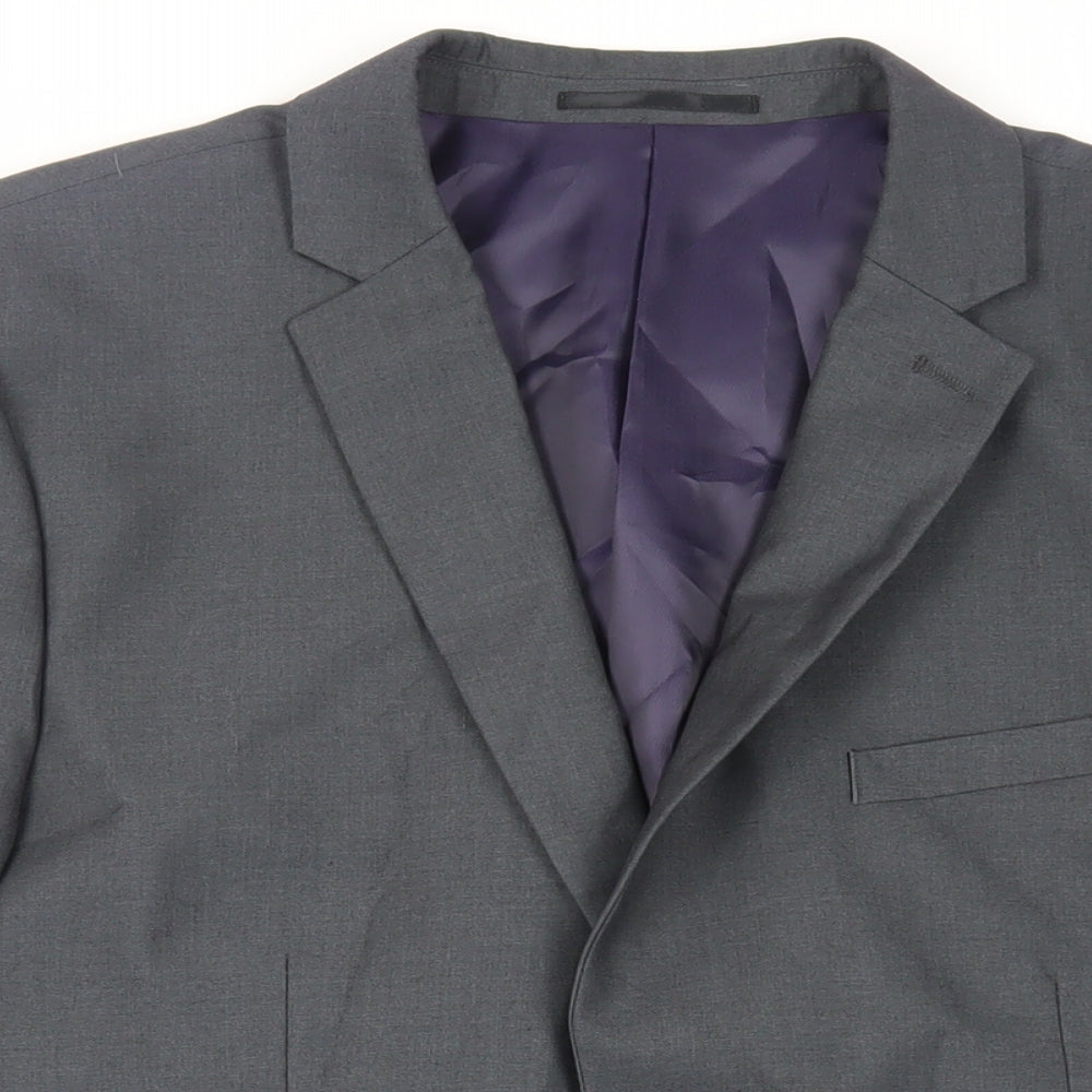 Mens UK Size 42 Topman Regular Grey Suit Jacket
