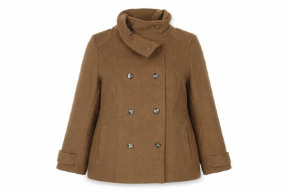 Womens UK Size 2XL H&M Brown Pea Coat