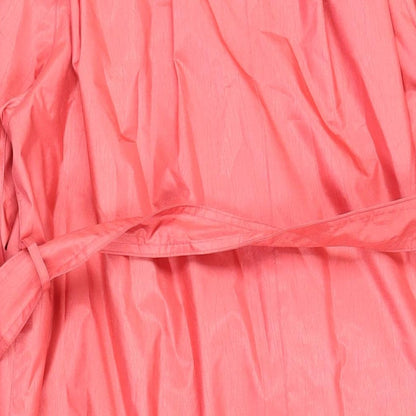 Laura Winston Womens Pink Trench Coat Coat Size 10 Button - Belted Water Resistant