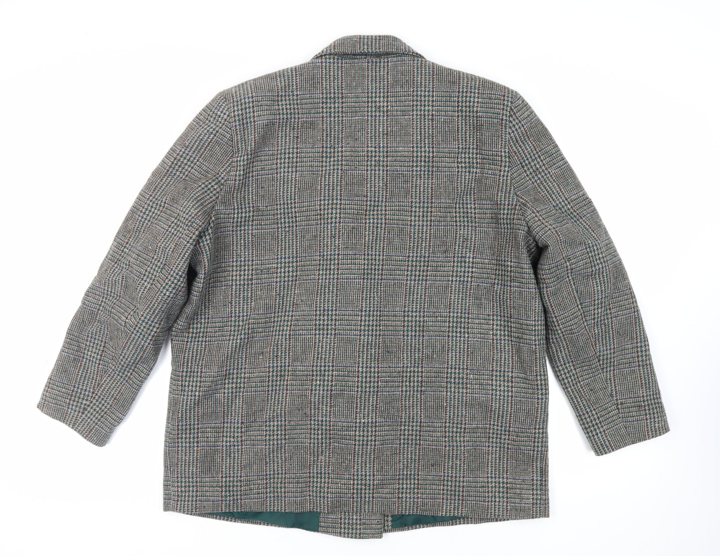 The Label Collection Womens Brown Plaid Jacket Blazer Size 18 Button - Vintage