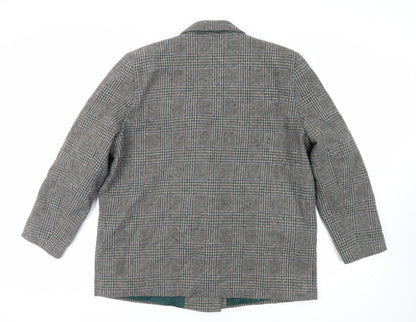The Label Collection Womens Brown Plaid Jacket Blazer Size 18 Button - Vintage