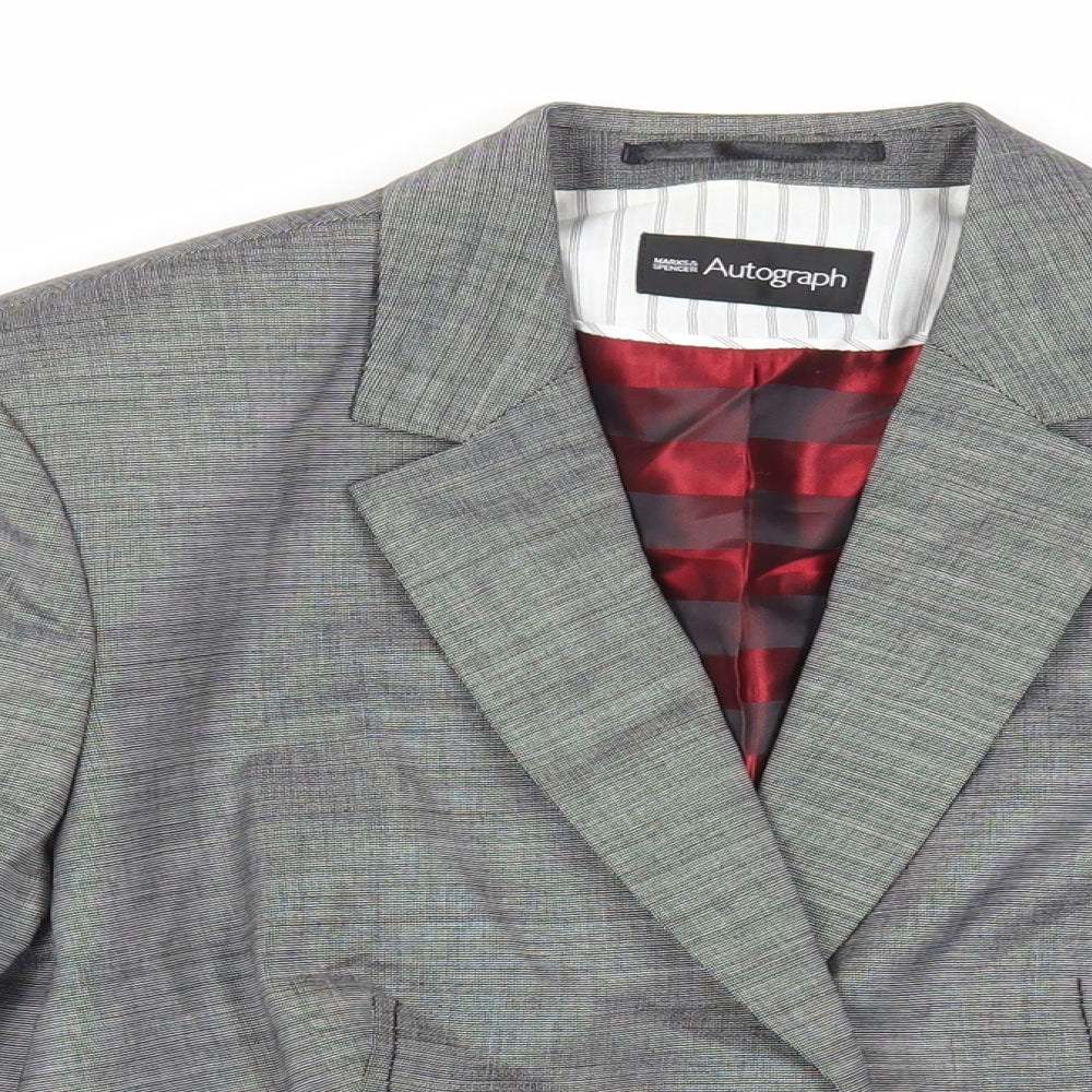 Autograph Womens Grey Jacket Blazer Size 16 Button