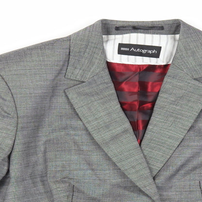 Autograph Womens Grey Jacket Blazer Size 16 Button