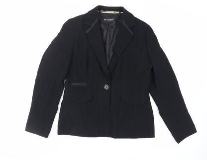 Autograph Womens Black Striped Jacket Blazer Size 12 Button