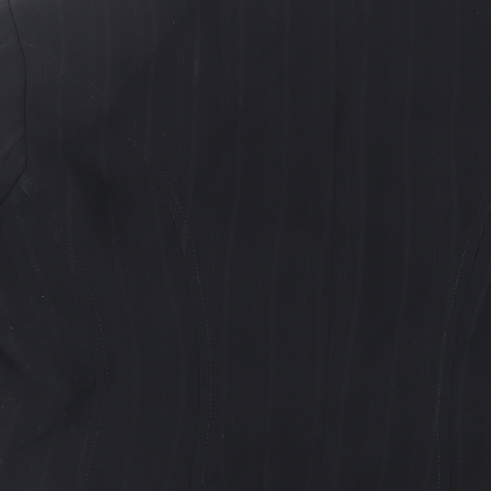 Autograph Womens Black Striped Jacket Blazer Size 12 Button