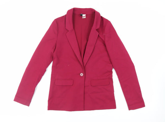 Divided by H&M Womens Pink Jacket Blazer Size 6 Button - Unlined