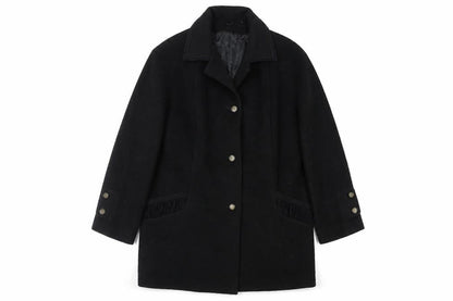 David Barry Womens Black Overcoat Coat Size 18 Button