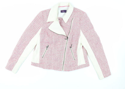 Womens UK Size 14 Marks and Spencer Pink Biker Coat