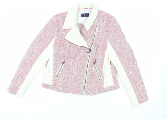 Womens UK Size 14 Marks and Spencer Pink Biker Coat