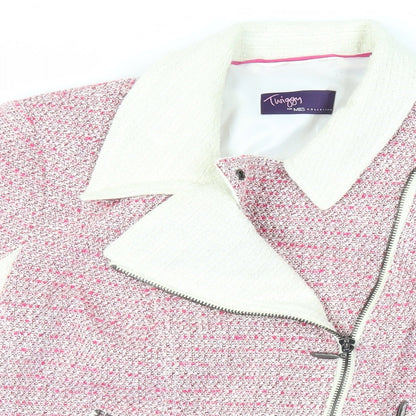 Womens UK Size 14 Marks and Spencer Pink Biker Coat